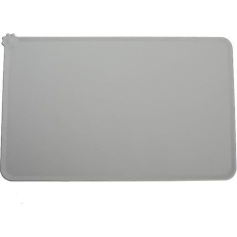 Graue, wasserdichte Silikon-Napfmatte für Haustiere – 48 x 30 cm (1/5)