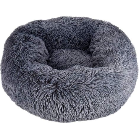 Cama para Gatos Cama para Perros Cama para Mascotas con Forma de Donut fácil de Limpiar Adecuada para Perros medianos y Grandes (80 cm de diámetro, Gris Oscuro) (1/5)