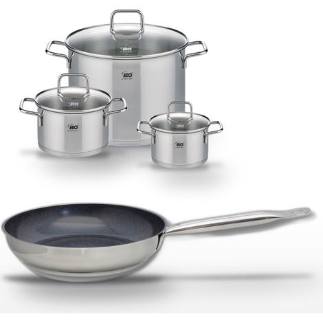 Lot Poêle 24 cm et 3 Faitouts 16/20/26 cm Elo Profi Therm Platinum (1/5)