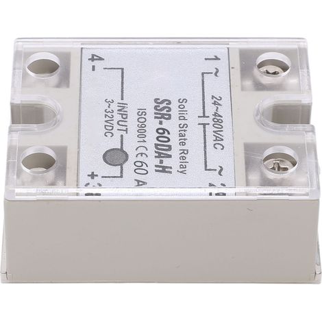 60-A-Halbleiterrelais, einphasig, SSR-Halbleiterrelais, Lastspannung 24–480 V AC, Steuerspannung 3–32 V DC (1/5)