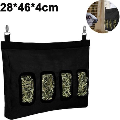 Sac Distributeur De Foin - Tissu Oxford Durable - Pour Lapin Cobaye Chinchilla - Fixation Par Crochet Sur Cage - 28 x 46 x 4 cm - 1 Pièce