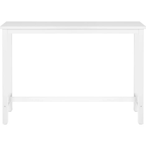CHICFURN Mesa alta 140 x 40 x 100 cm en MDF y metal blanco, para cocina y bar (1/5)