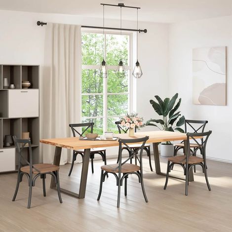 vidaXL Dining Table Legs U-Shaped 2 pcs Natural Steel 100x(72-73) cm (1/5)