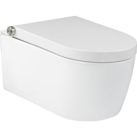 Rapotec RapoWash Bold WC-douche - sèche-cheveux - douchette féminine - siège chauffant - blanc brillant (1/4)