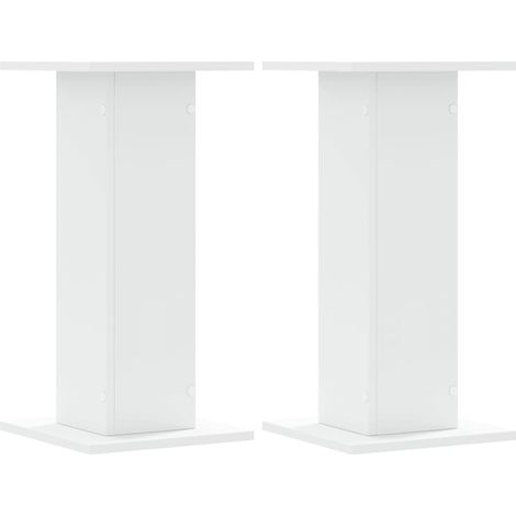 Supports de haut-parleurs 2 pcs blanc bois d'ingénierie (1/4)