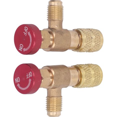 Tuyau de recharge pour R410A avec adaptateur 1/4 SAE - 5/16 SAE, valve de sécurité, lot de 2 pièces (1/5)