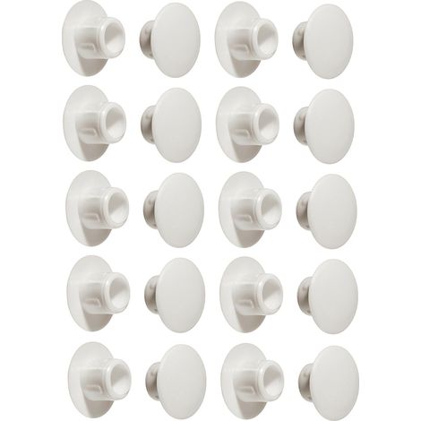 20x tappo chiusura plastica mobili inserto cappuccio copriforo fori (Ø5mm x 10mm / bianco RAL 9010)