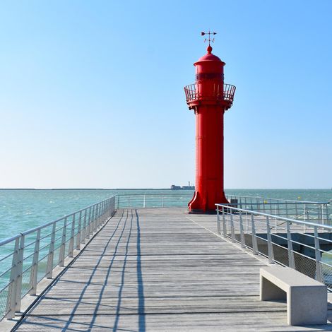 Tableau sur toile phare Boulogne-sur-Mer 30x30 cm - Impression sur Toile Murale Décorative - Image imprimée en HD sur Toile - Toile sur Châssis en Bois FSC - Fabriqué en France (1/5)