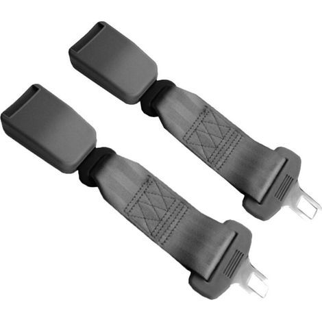 Lot de 2 rallonges de ceinture de sécurité réglables 23 cm – Tissu polyester ultra durable – Compatible avec 95 % des ceintures – Confort amélioré - 36CM-Gris (1/5)
