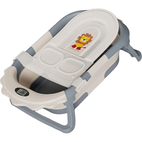 Baignoire portable pliable pour bébé - Alerte de chaleur intégrée - Base stable - Transducteur pour bébé - Cadeau pliable (1/5)