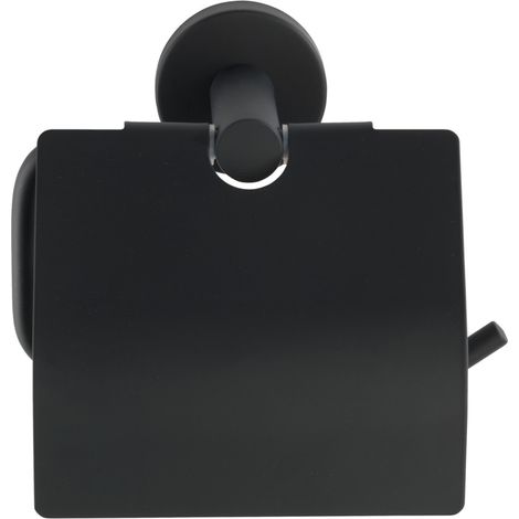 Toilettenpapierhalter mit Klappe BOSIO, schwarz, WENKO (1/7)