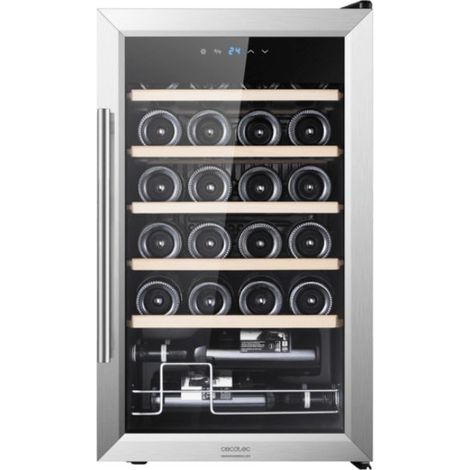 Bolero GrandSommelier 2450 Cantinetta nera e Inox 24 bottiglie sistema di raffreddamento a compressore temperatura regolabile (1/4)