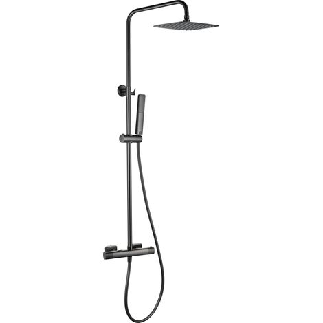 Conjunto ducha termostático Firenze black gun metal [ IMEX® ]