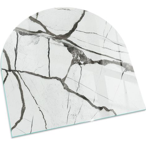 Plaque Carrée décorative imprimée sous cheminée et poêle indépendant Protection Thermique Motif veines marbrées 100x100 cm (1/5)