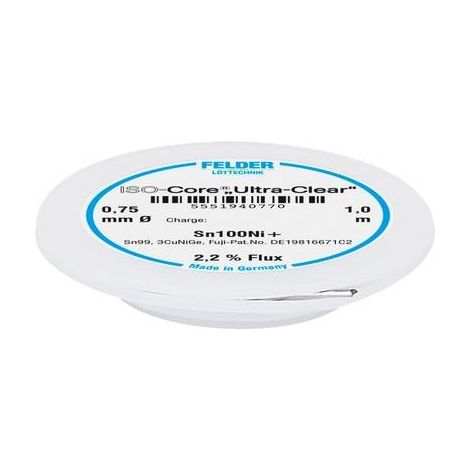 Felder ISO-Core Ultra-Clear hilo de soldadura plateado 0,75 mm