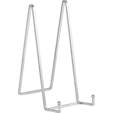 2 Pièces - Chevalet Support - Présentoir Assiette - Support Métal Robuste - Pour Cadre Photo Livre Cuisine Décoration Intérieure - Argent - 25,6 cm