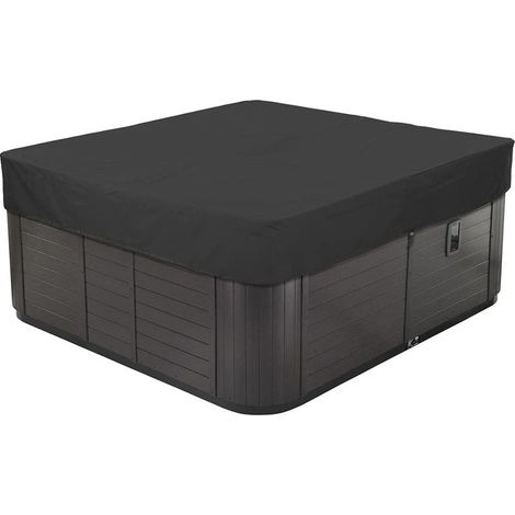 Couverture de spa extérieur, en tissu Oxford 210D, imperméable et anti-poussière, de forme carrée, noire, 231 x 231 x 30 cm (1/5)
