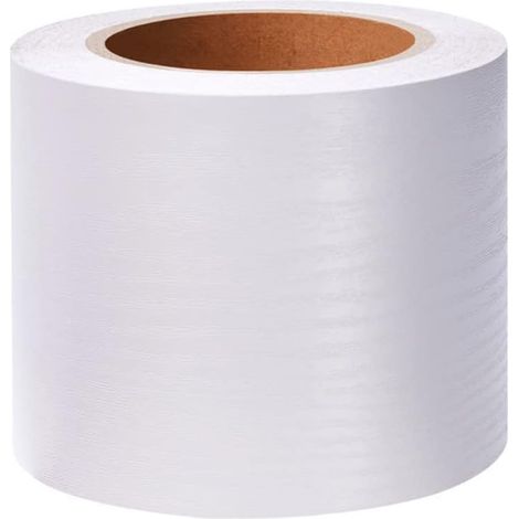 Bordure De Papier Peint Frise Murale Adhesive Bordure Papier Peint Frise Autocollante Pour Cuisine, Salle De Bains, Plafond, Salon, Chambre DéCoration Murale Grain De Bois Blanc 20cm X 500cm