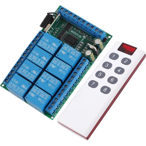 Module de télécommande multifonctionnelle 8 canaux 433,92 MHz, portée 100 m, codage fixe, 12 V (1/5)