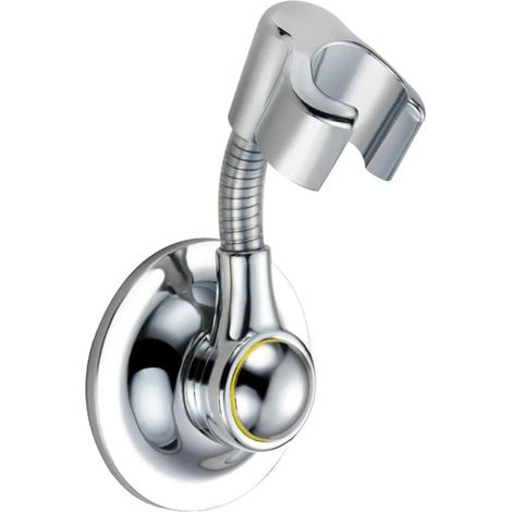 Support de pommeau de douche, support de pommeau de douche à hauteur réglable, adaptateur de bras de douche à ventouse, support de rangement (argent) (1/5)