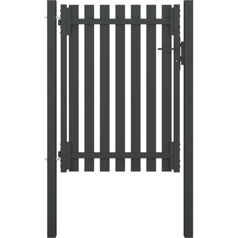 Portail de clôture de jardin Acier 1x1,7 m Anthracite
