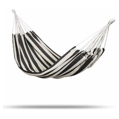 Filiyano – sac en nylon – Hamac de jardin noir et blanc en toile épaisse, hamac balançoire simple et décontracté, avec sac en nylon - Bdd (1/4)