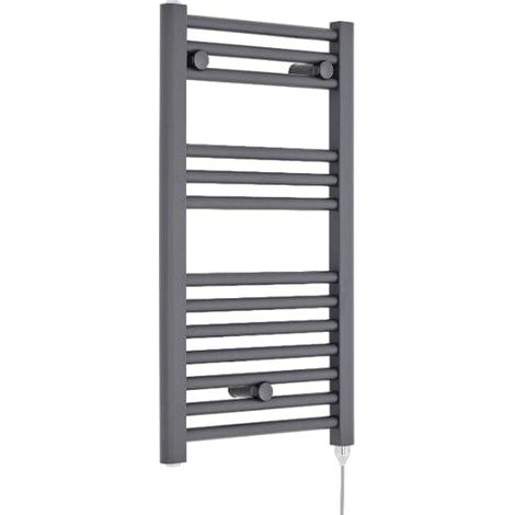 Nuie 720mm x 400mm Anthracite Electric Round Ladder Rail - MTY153 (1/4)