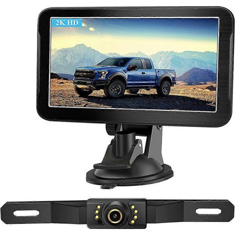 Sistema de asistencia de marcha atrás 2K para coche, cámara de visión trasera gran angular de 150°, monitor de mesa para coche, calidad de imagen nítida. (1/5)