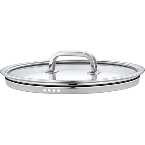 Coperchio in acciaio inox/vetro, diametro 18 cm / Molla