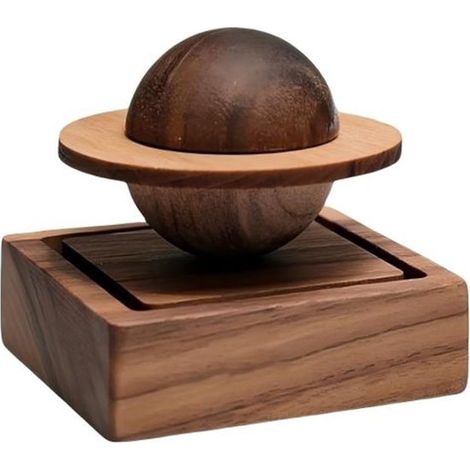 Boule en bois naturel pour huiles essentielles, décoration d'aromathérapie artisanale en bois massif pour la maison, le bureau et la voiture. (1/2)