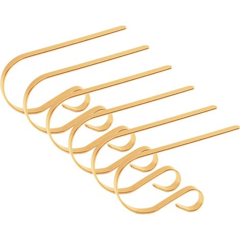 Strumpfhaken – Set mit 6 gold- und silberfarbenen Metallornamenten (12 x 8 cm) für festliche Weihnachtsdekorationen (1/5)