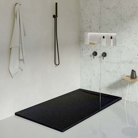 KOES - Piatto Doccia in Resina Serie LIENA – 100x160 – Nero RAL 9005 (1/5)