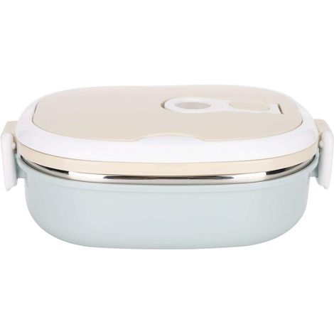 900-ml-Lunchbox mit einem isolierten Fach für warme und kalte Speisen. Tragbar und stapelbar, aus Edelstahl 304, für Erwachsene und Kinder. (1/4)