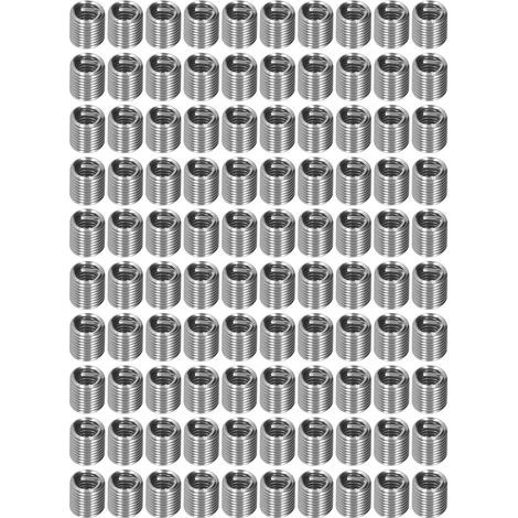 100 inserts filetés mâles et femelles réducteurs pour écrous, outil de réparation, fixation en acier inoxydable M6x12D (1/5)