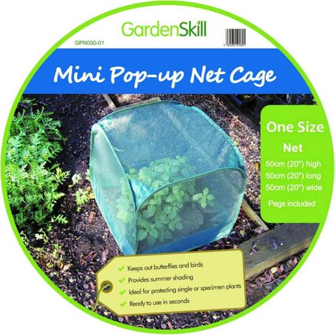Mini Serre Jardin à Mailles Fines 50x50cm Pop Up Housse de Protection pour Plantes, Semis Couverture Pot de Fleur Protège des Oiseaux, des Insectes, de la Pluie et de la Surchauffe (1/5)