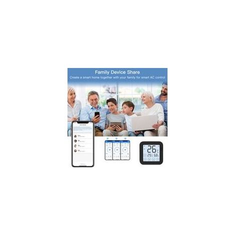 Intelligenter WLAN-Controller für Klimaanlagen mit LCD-Bildschirm, Temperatur-/Feuchtigkeitssensor und Alexa-Kompatibilität – für Mini-Split- und mobile Klimageräte (1/5)