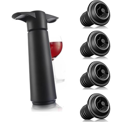 Appareil Concerto pour dégazage de bouteille ouverte, élimination d'air, accessoire de conservation, outil pratique, anti-oxygène, design compact. (1/5)