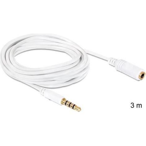 DeLOCK Câble audio 3,5 mm ↔ 6,35 mm 3 m - Blanc, connecteurs plaqués or, pour iPhone/iPad/iPod (1/2)