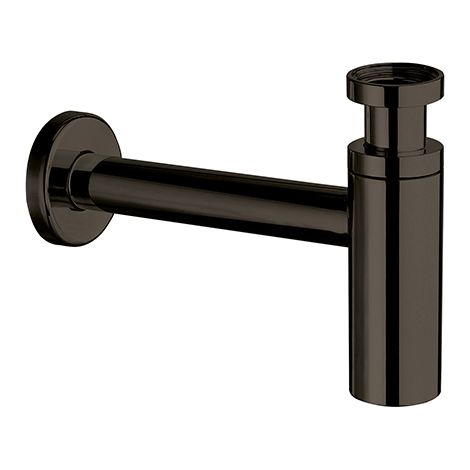 SIPHON LAVABO DROIT LUXE LAITON DESIGN 35 cm CHROME NOIR - CRISTINA ONDYNA MS3472 (1/2)