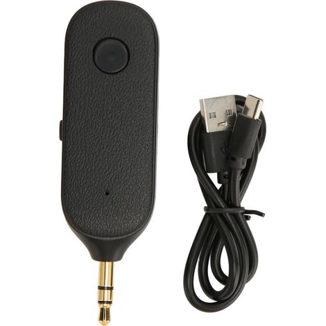 Adaptateur Bluetooth 3.5mm 2 en 1 Émetteur Récepteur Sans Fil avec Micro pour Voiture Haut-parleur Appel Mains Libres (1/5)