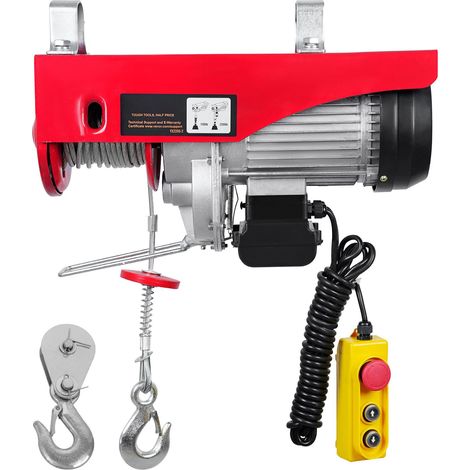 Treuil électrique 998 kg, moteur cuivre pur 1600W 220V, hauteur de levage 12,19 m, télécommande filaire 4,27 m, pour garage, entrepôt, atelier. (1/5)