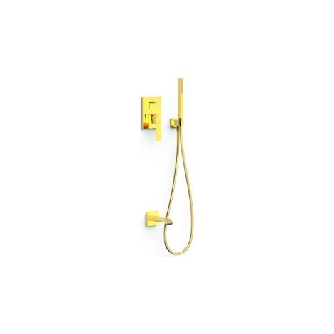 Kit mitigeur encastré 2 voies Rapid‑box pour baignoire et douche Slim Or 24K - TRES 20238007OR
