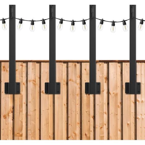 Lot de 4 poteaux lumineux réglables pour l'extérieur, avec clip, support pour terrasse, jardin, mariage, vacances