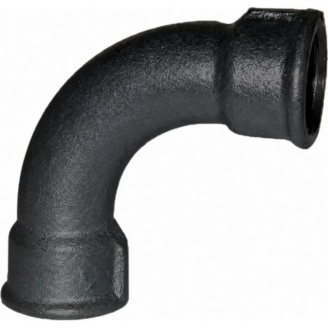 Winkelstück verformbar 90°, 26x34, doppeltes Innengewinde schwarz großer Radius