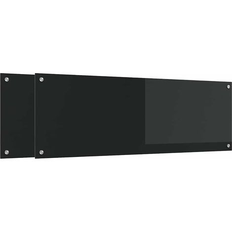 Protection de cuisine 2 pcs Noir 120 x 40 cm verre trempé CFW92469 (1/5)