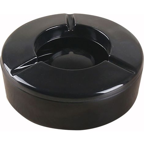 Cenicero Ø 12,3 cm, H: 6,3 cm, melamina, negro