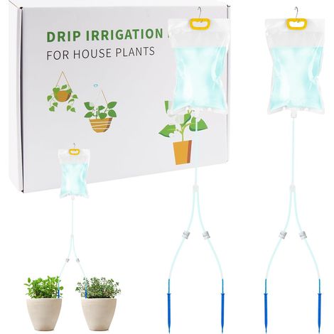 2 Pcs systèmes d'irrigation pour Plantes, système d'irrigation automatique des plantesde 3,5 L avec 2 interrupteur à vanne de débit réglable pour les plantes en pot d'intérieur et d'extérieur (1/5)