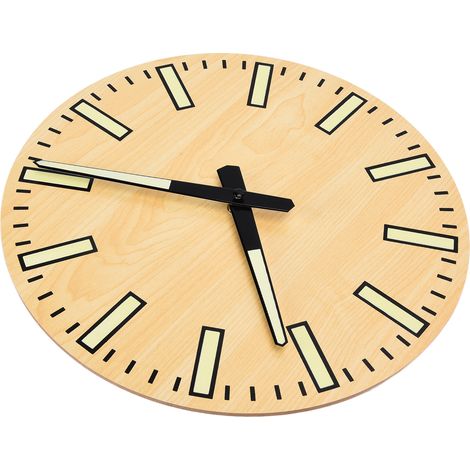 Horloge murale lumineuse, silencieuse et simple, en bois, avec veilleuse intégrée, idéale pour le salon, le bureau ou la chambre. (1/5)