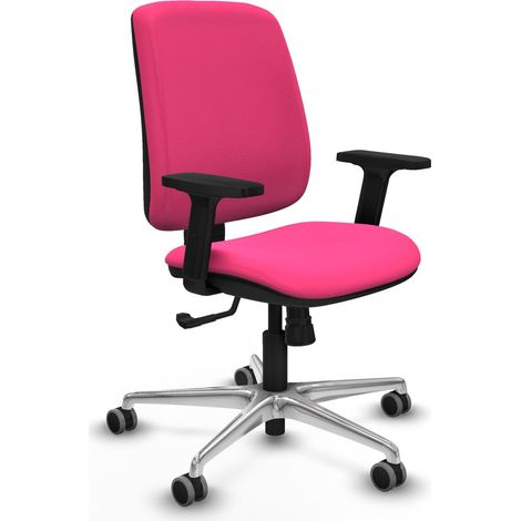 Chaise de bureau piqueras y crespo Alares cuir synthétique rose aluminium (1/2)