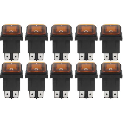 10 pièces interrupteur à bascule à 2 positions marche/arrêt 30A AC 125V 250V pour bateau avec lumière LED 4 broches-Chrom (1/5)